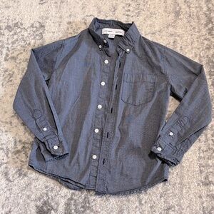 Old Navy Boys Built in Flex Button Down Shirt Size 8 Navy Chambray Long Sleeve